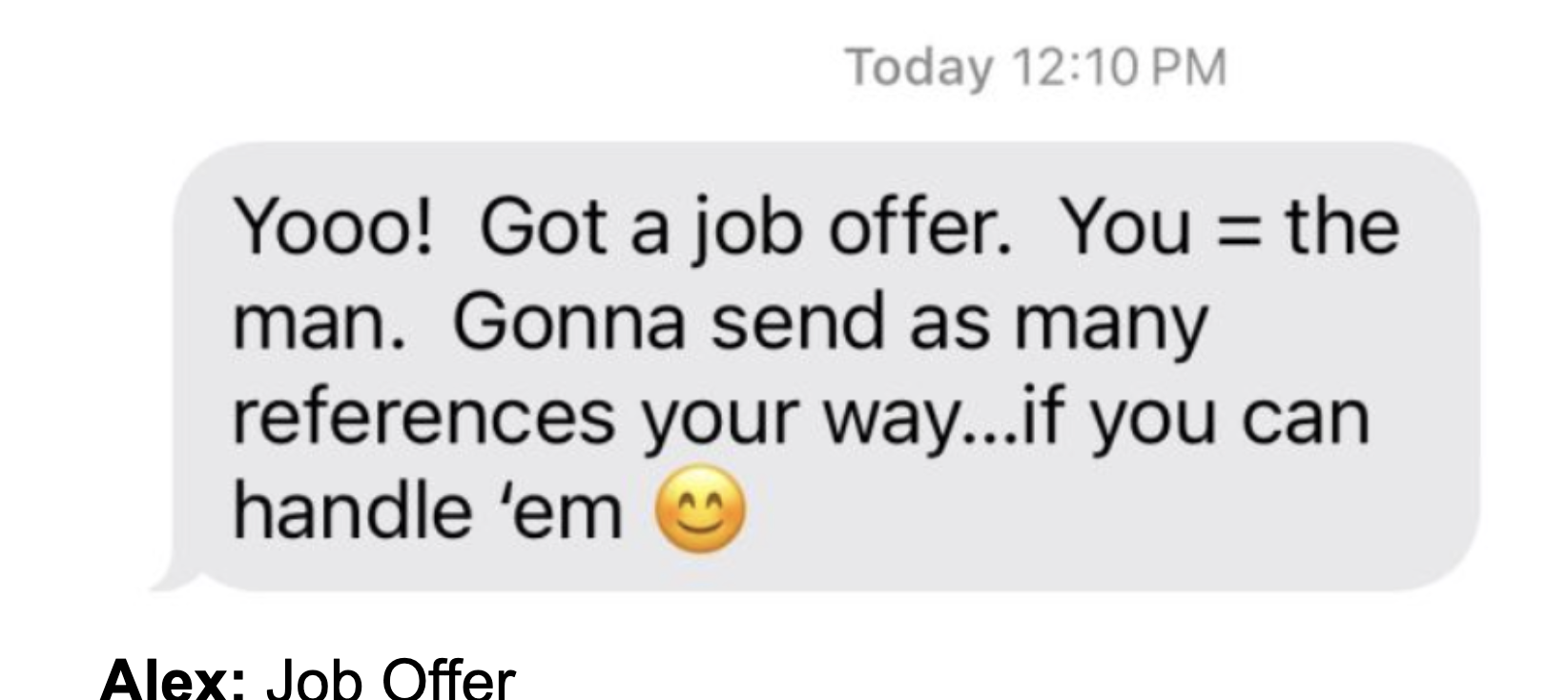 Alex: job offer