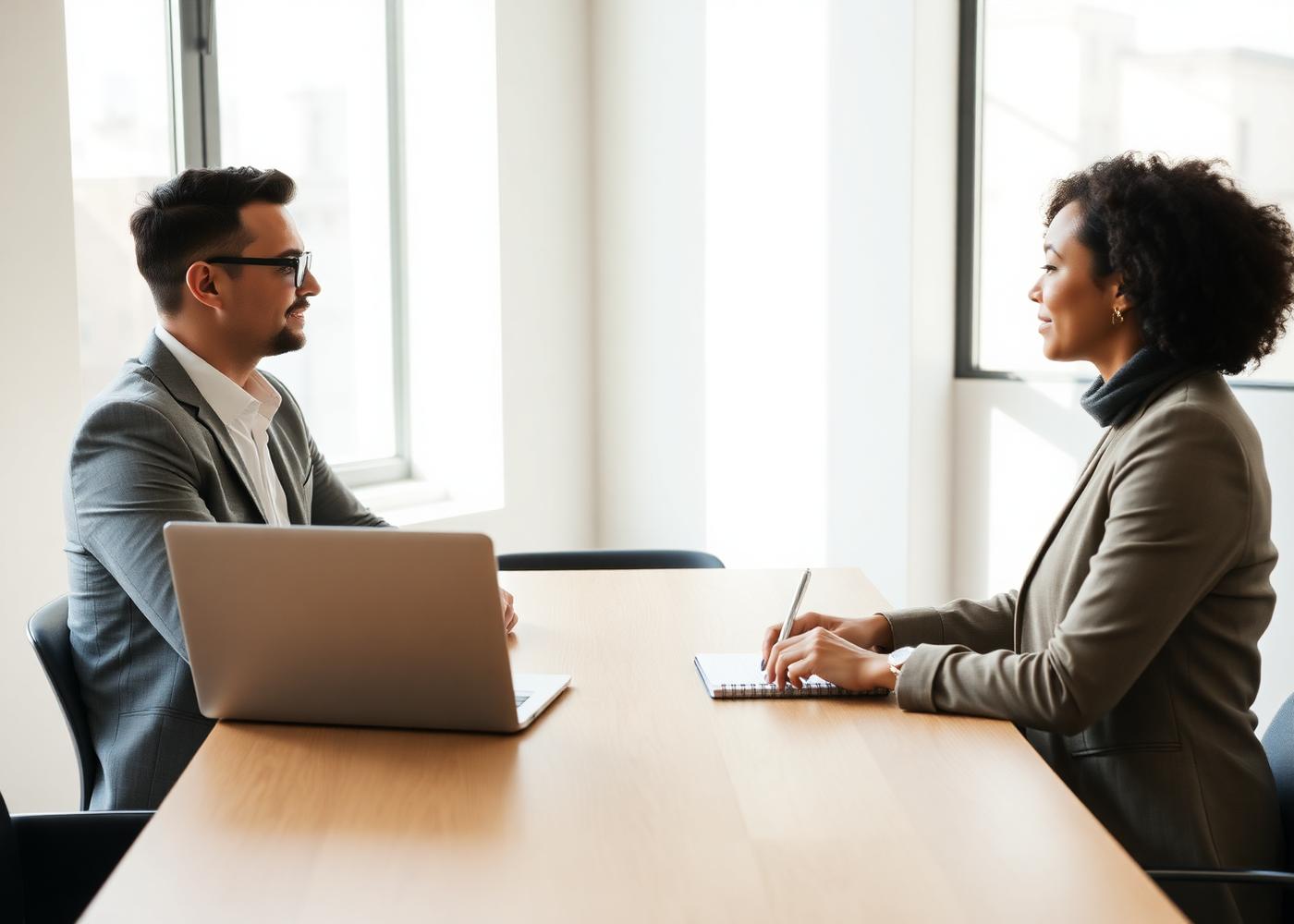 Career coach and candidate in a one-on-one session